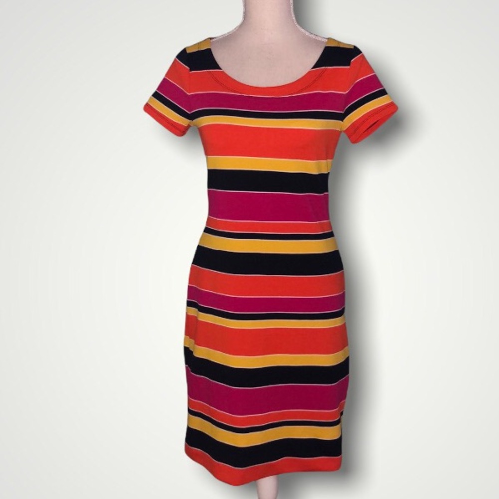 Banana Republic multi colored striped midi dress
